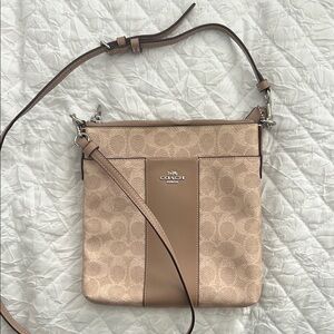 Coach Tan Crossbody Bag Sleek Minimalist Design